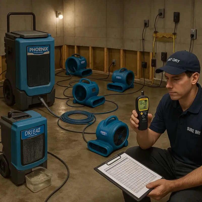 Structural Drying and Dehumidification process in Concord, VA